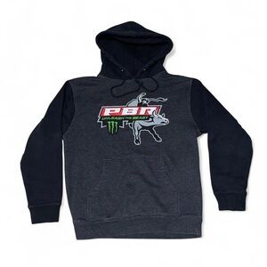 Monster Energy x PBR Unleash the Beast Tour Hoodie Sweatshirt - Grey and Black